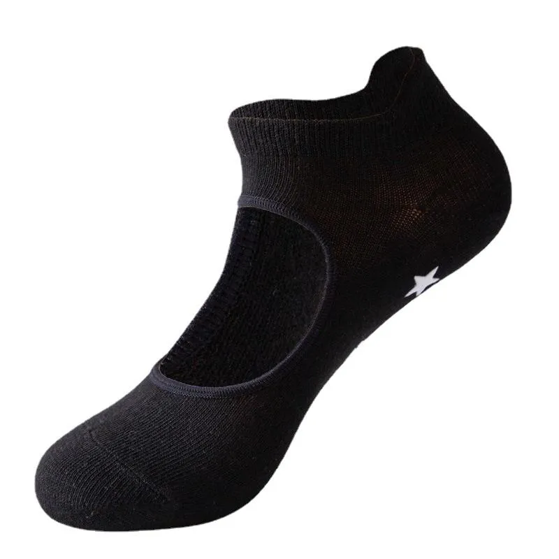 2 pair Women's Non-slip Yoga Socks Indoor Sports Fitness Socks Solid Color Dance Training Socks