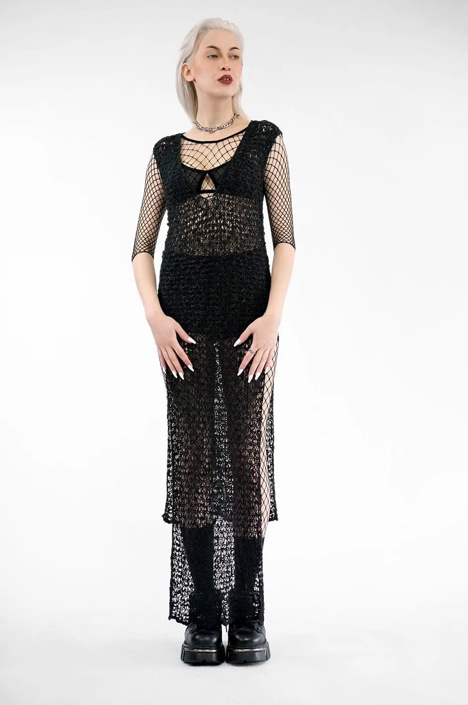 Crop Sleeve Net Bodysuit