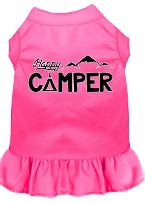 Happy Camper Screen Print Dog Dress Bright Pink Xxl (18)