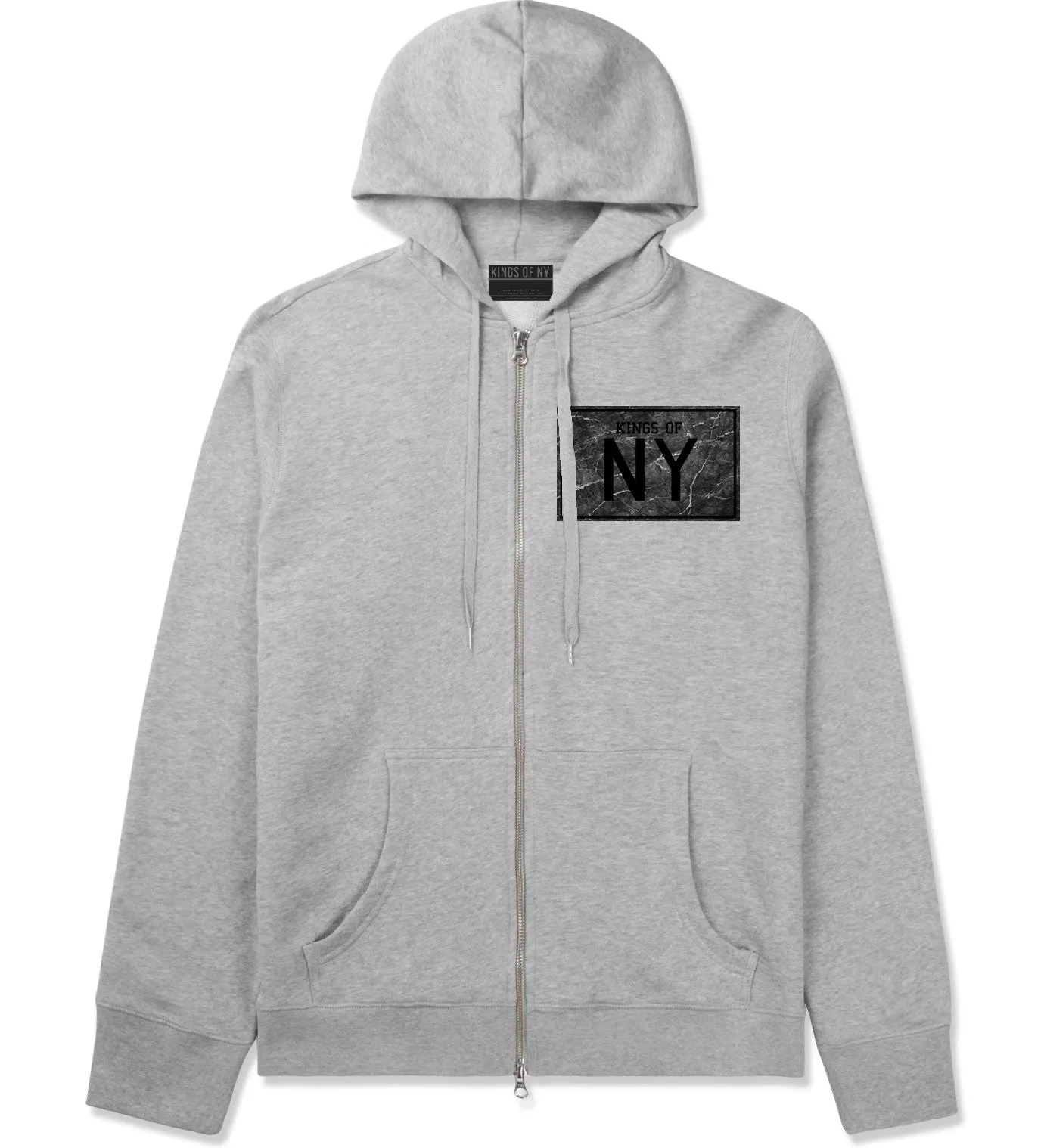 Kings Of NY Granite Print Zip Up Hoodie Hoody