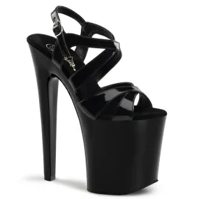 XTREME-872 Black Patent Strappy Platform Exotic Dancer Shoe